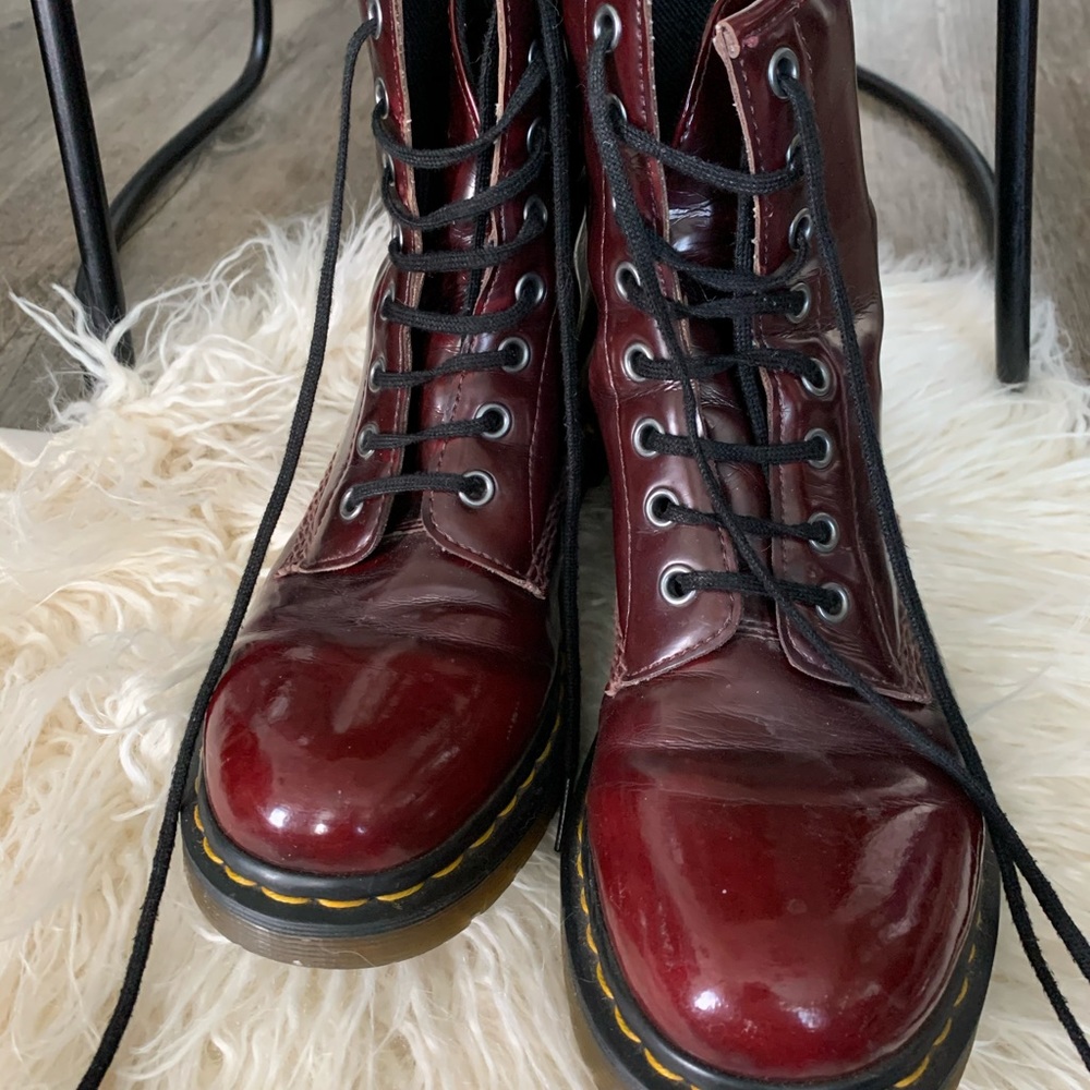 Dr. Martens • Vegan 1460 Lace Up Cherry red boots